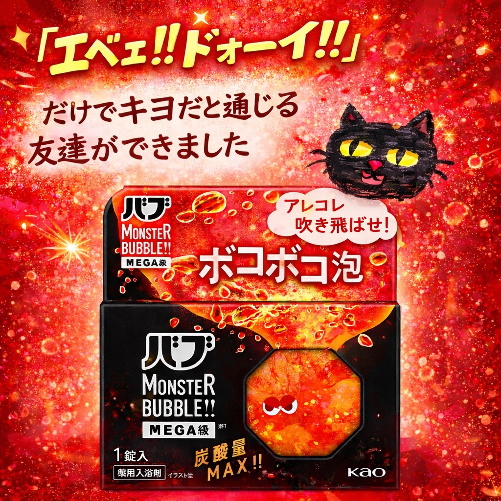 バブ モンスターバブルMEGA級 ボコボコ泡 スパイシーエナジーの香り​/バブ/炭酸系入浴剤を使ったクチコミ（1枚目）