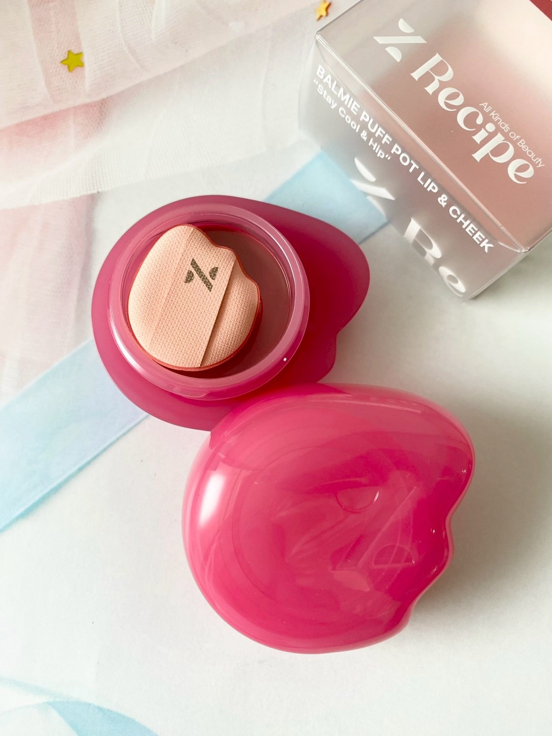 バーミーパフポットリップアンドチーク/%Recipe/ジェル・クリームチークを使ったクチコミ（2枚目）