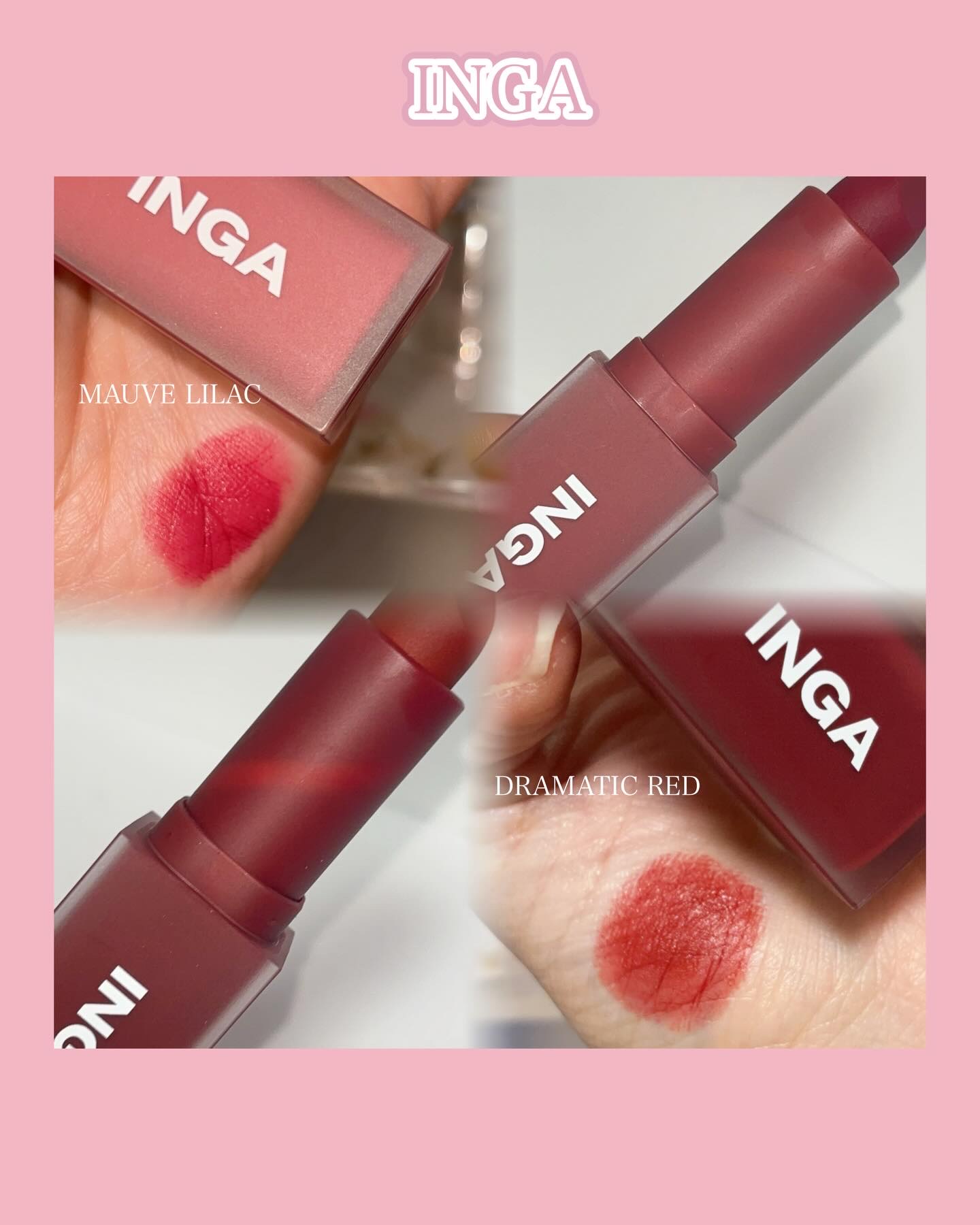 パウダーブラー リップスティック/INGA/口紅を使ったクチコミ（2枚目）