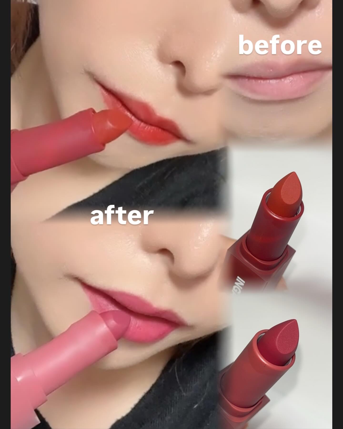 パウダーブラー リップスティック/INGA/口紅を使ったクチコミ（3枚目）