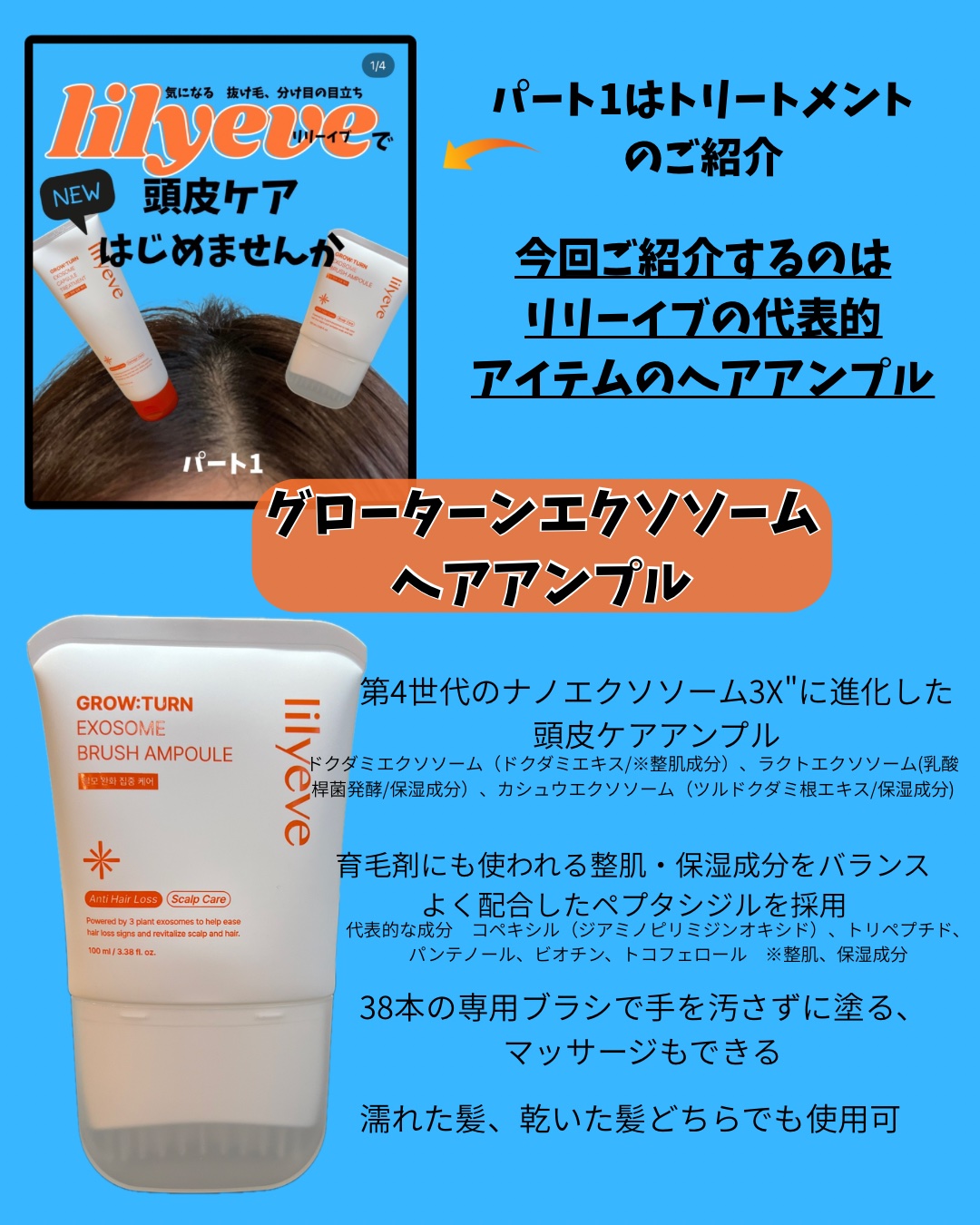 グローターンヘアアンプル/リリーイブ/頭皮ローションを使ったクチコミ（2枚目）