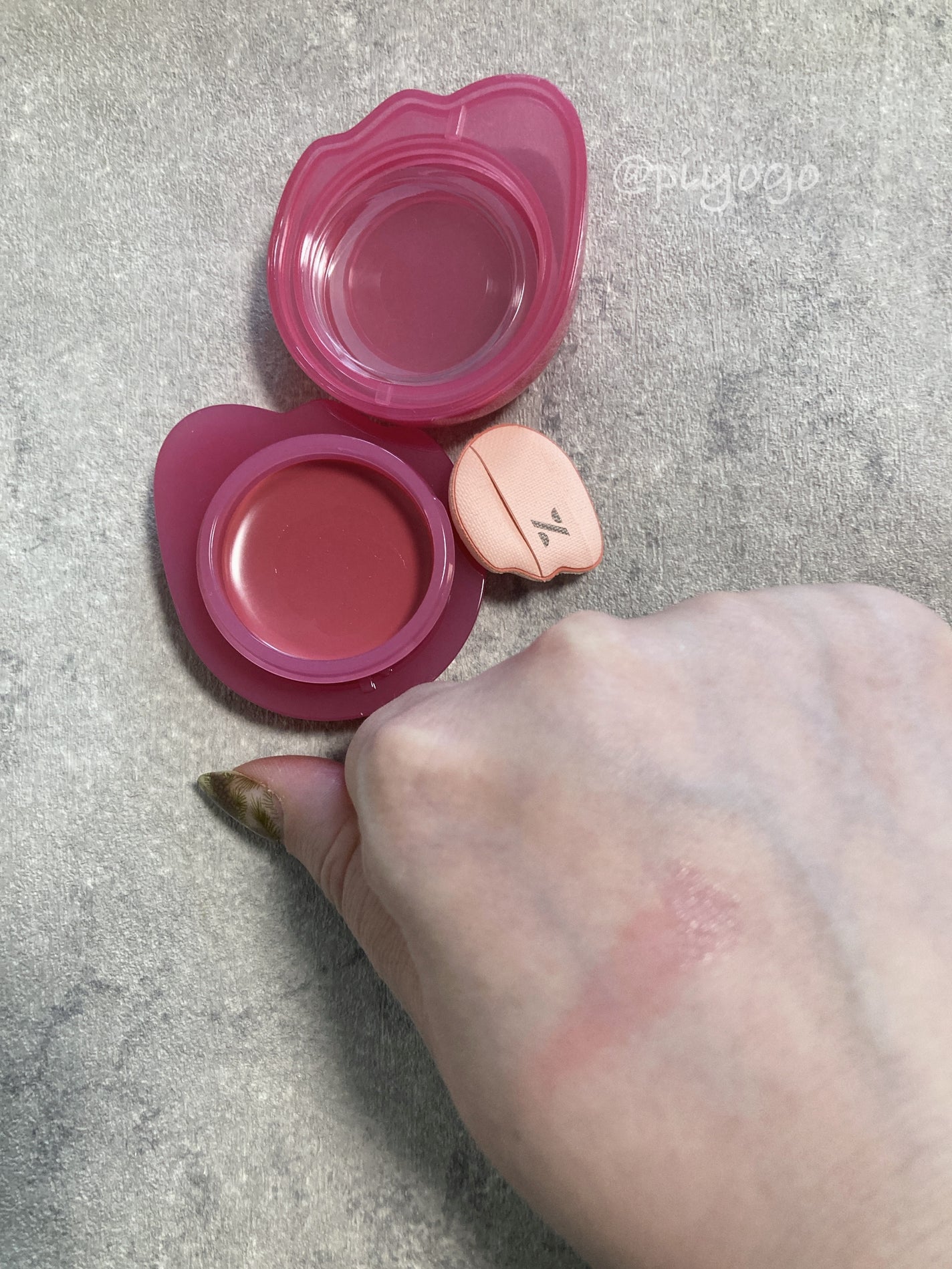 バーミーパフポットリップアンドチーク/%Recipe/ジェル・クリームチークを使ったクチコミ(3枚目)