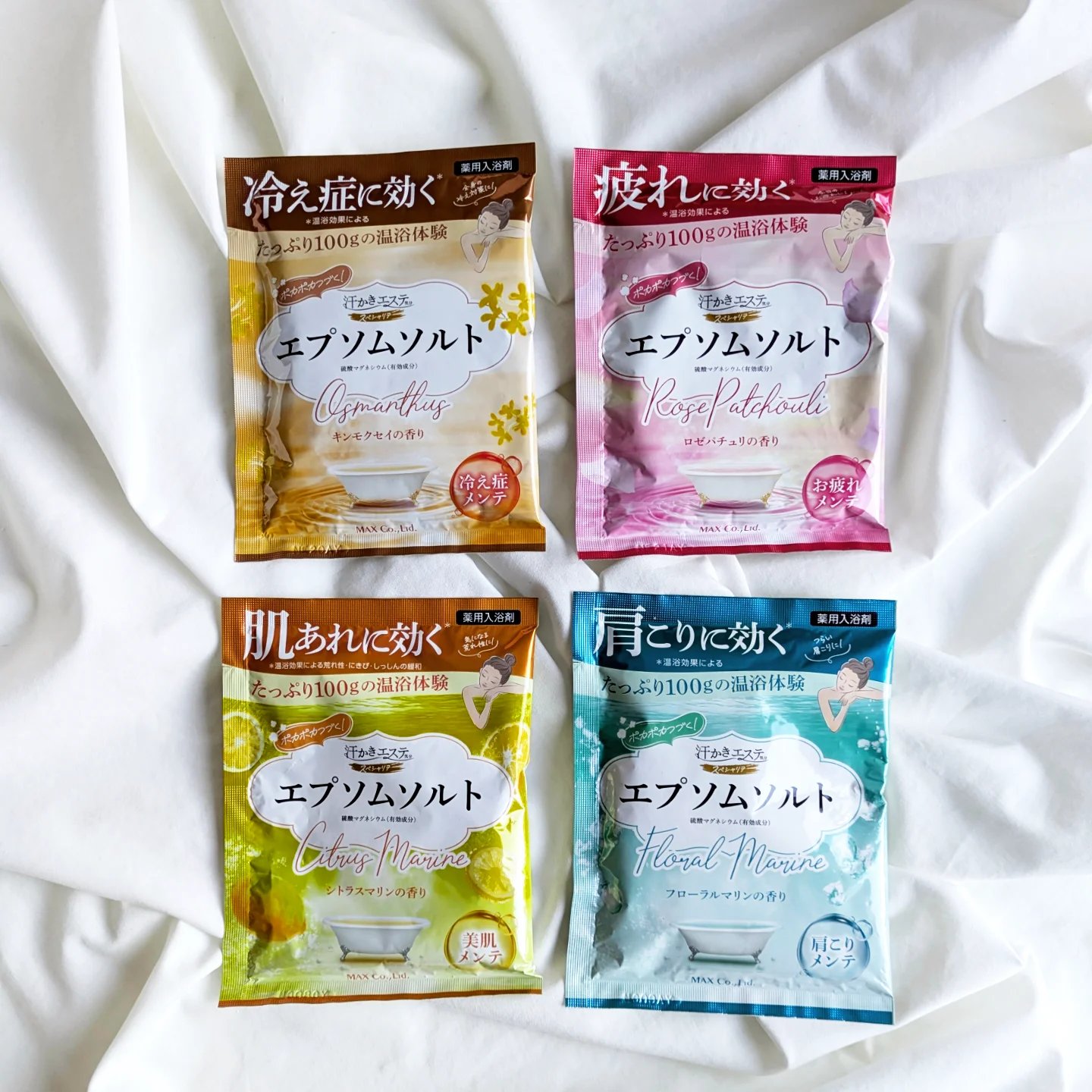 マックス 汗かきエステ気分 スペシャリテ エプソムソルト ロゼパチュリのクチコミ「.
おなかもこころも
あったかく。
.
▶汗かきエステ気分 “スペシャリテ”
　（エプソムソル.....」（2枚目）