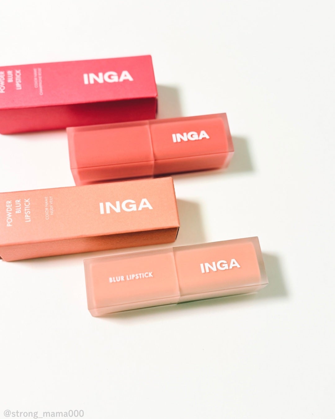 パウダーブラー リップスティック/INGA/口紅を使ったクチコミ(4枚目)