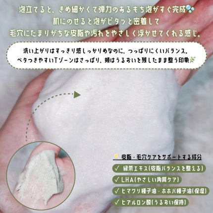 グリーンティー LHA ディープポアもちソープクレンザー/アレンシア/洗顔フォームを使ったクチコミ(2枚目)