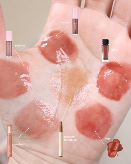 グラスティングカラーグロス/rom&nd/リップグロスを使ったクチコミ(1枚目)