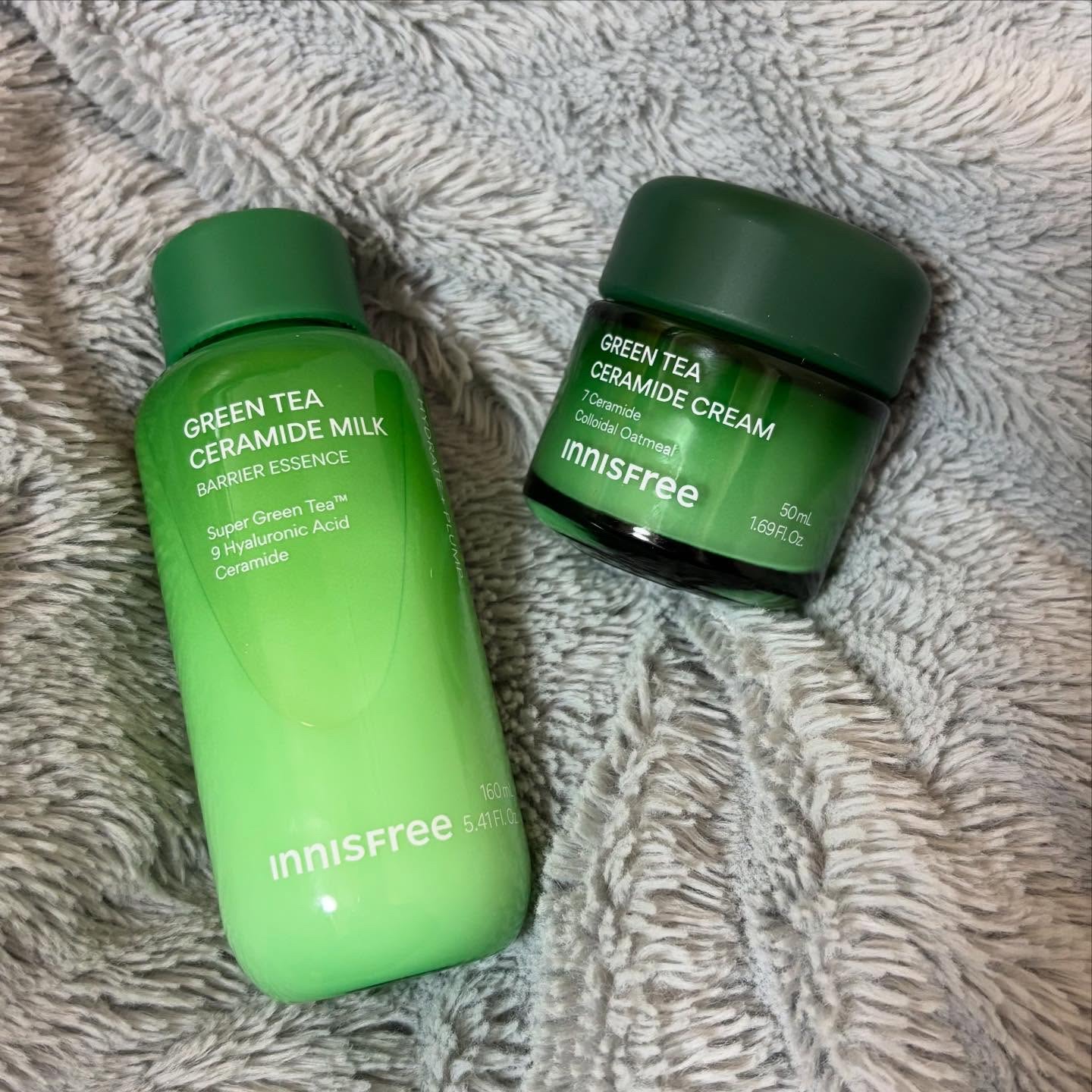 グリーンティー セラミド バリア クリーム​/innisfree/フェイスクリームを使ったクチコミ（1枚目）