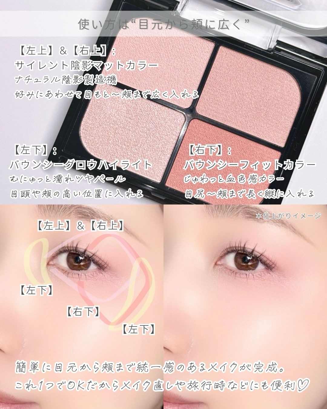 バウンシーチークシャドウ/KATE/マルチパレットを使ったクチコミ（3枚目）