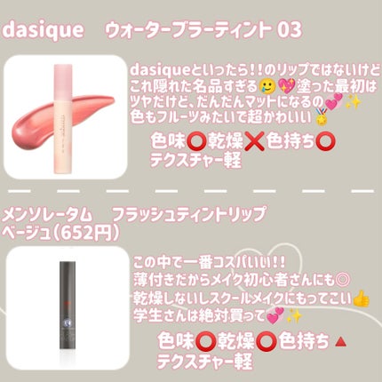 ジューシーラスティングティント/rom&nd/リップティントを使ったクチコミ(3枚目)