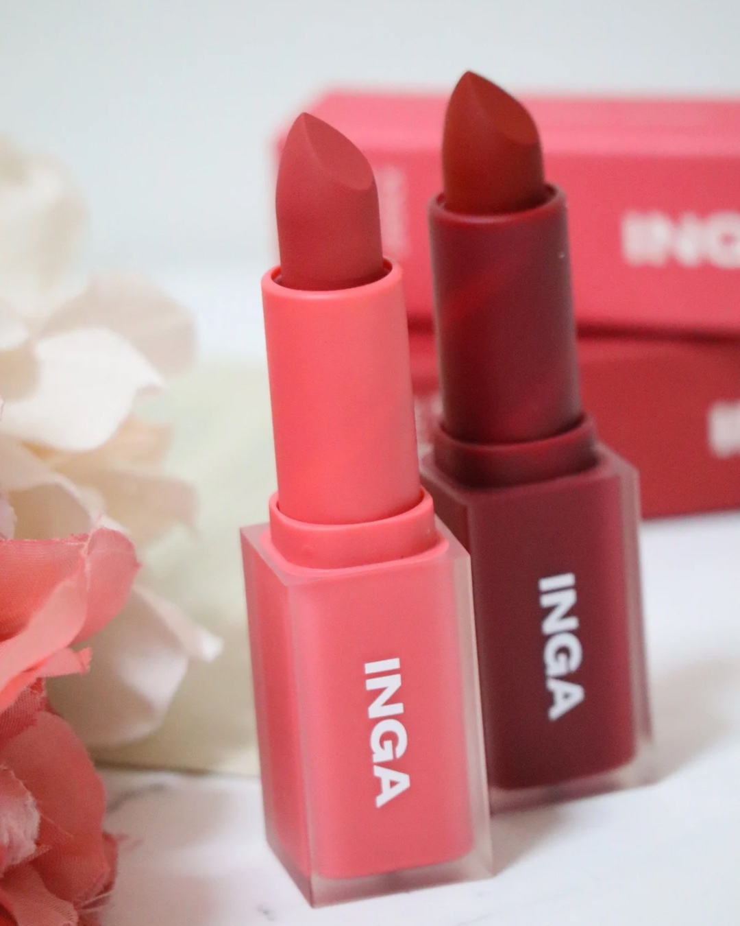 パウダーブラー リップスティック/INGA/口紅を使ったクチコミ（2枚目）