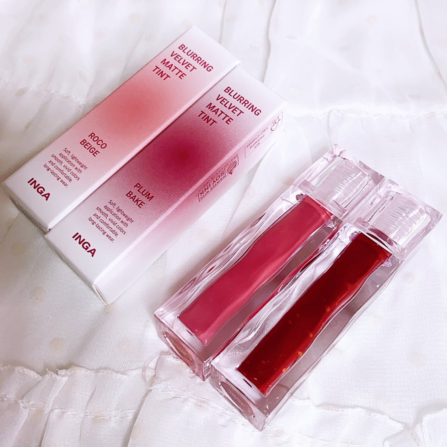 ブラーリングベルベットマットティント/INGA/リップティントを使ったクチコミ(5枚目)