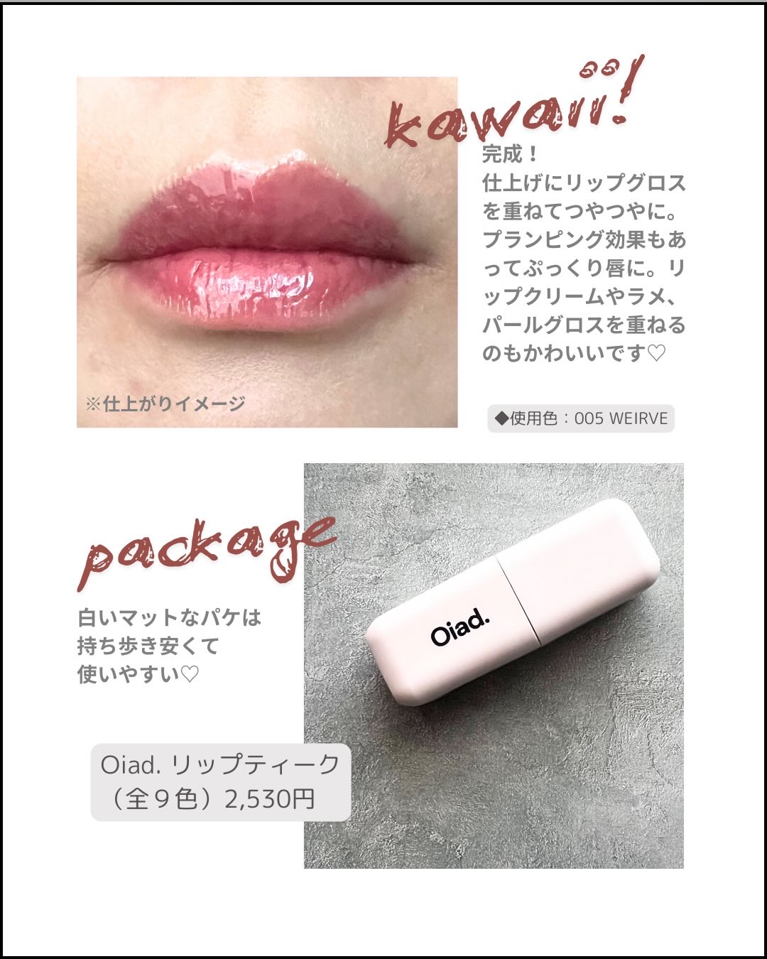 リップティーク/oiad/口紅を使ったクチコミ（3枚目）