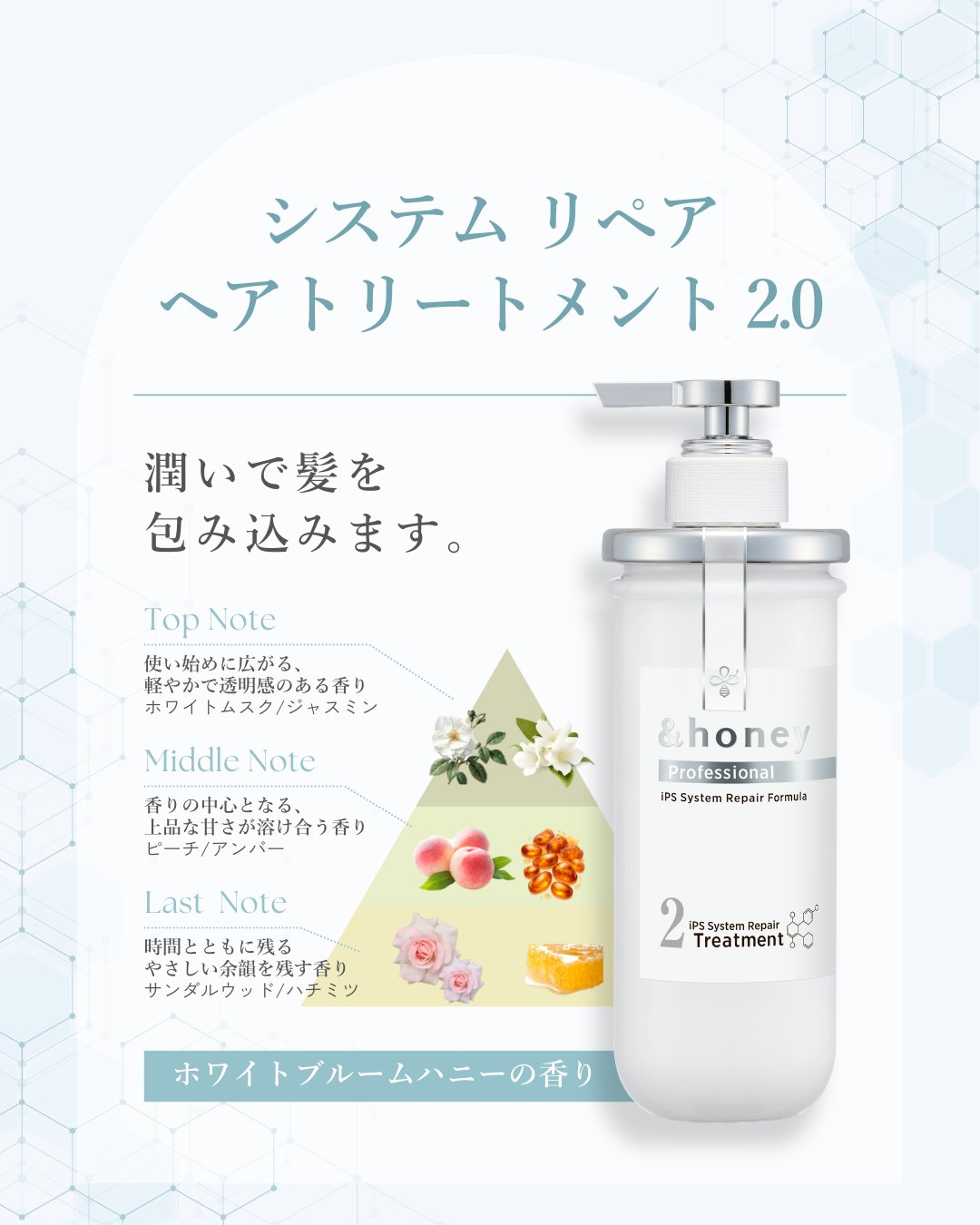 &honey Professional システム リペア ブースター ヘアトリートメント1.5/&honey/洗い流すヘアトリートメントを使ったクチコミ（3枚目）