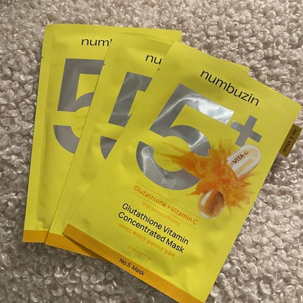 5番 白玉グルタチオンCふりかけマスク/numbuzin/シートマスク・パックを使ったクチコミ(1枚目)