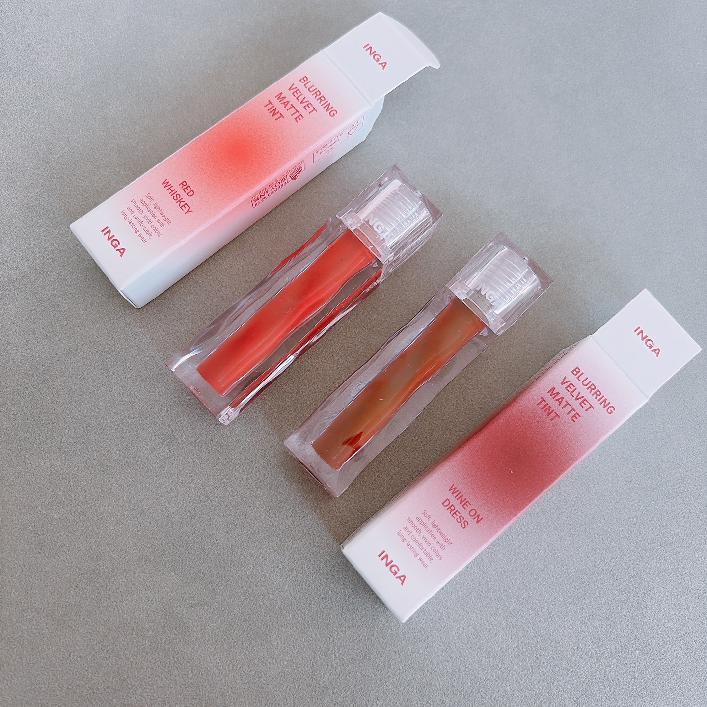 ブラーリングベルベットマットティント/INGA/リップティントを使ったクチコミ（1枚目）
