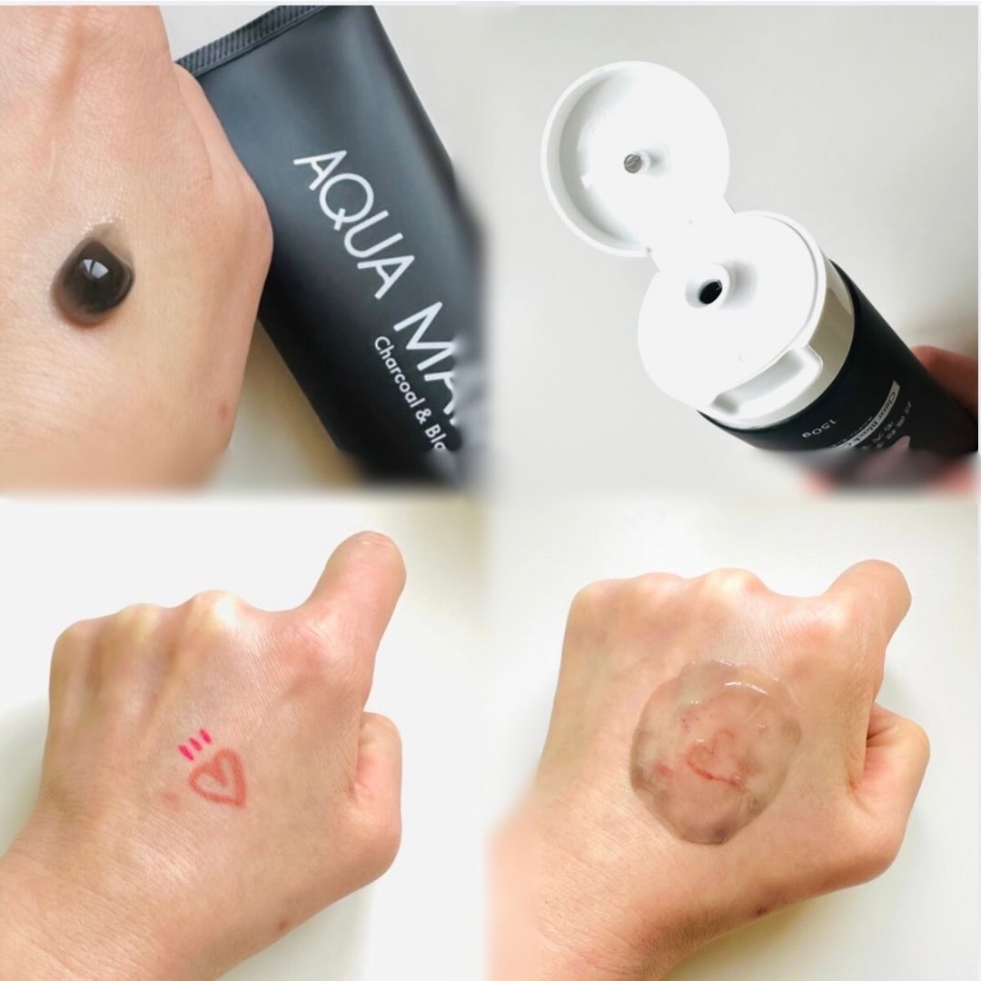 AQUAMARE クリアブラッククレンジングジェルのクチコミ「無添加処方のスキンケアブランドの
毛穴ケア特化クレンジング😊

3種のクレイ・2種の酵素・炭を.....」（2枚目）