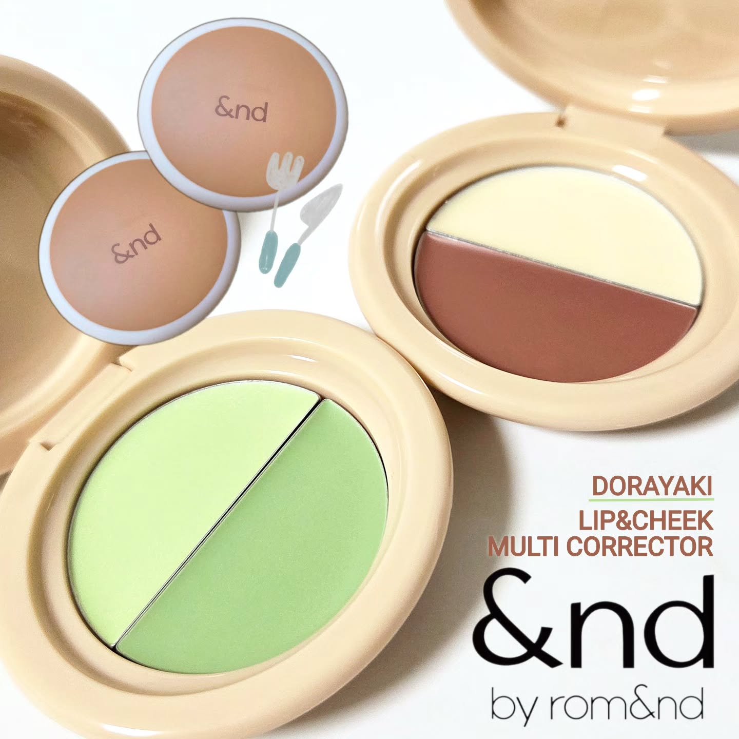 どら焼きリップ＆チーク/&nd by rom&nd/マルチパレットを使ったクチコミ（1枚目）