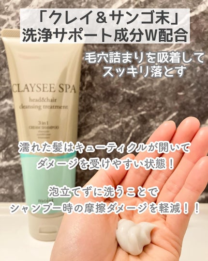 ヘッド&ヘアクレンジングトリートメント モイスト/CLAYSEE SPA/市販シャンプーを使ったクチコミ(2枚目)