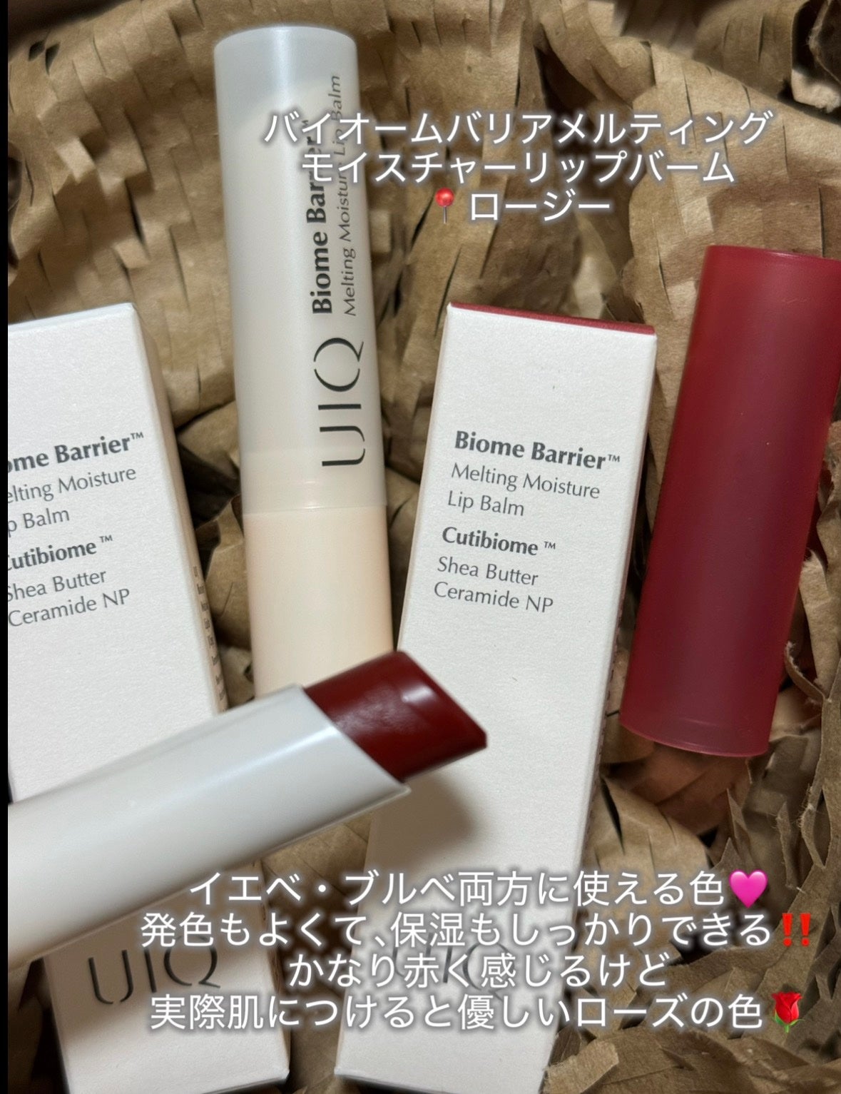 バイオームバリアメルティングモイスチャーリップバーム/UIQ/リップバームを使ったクチコミ(3枚目)