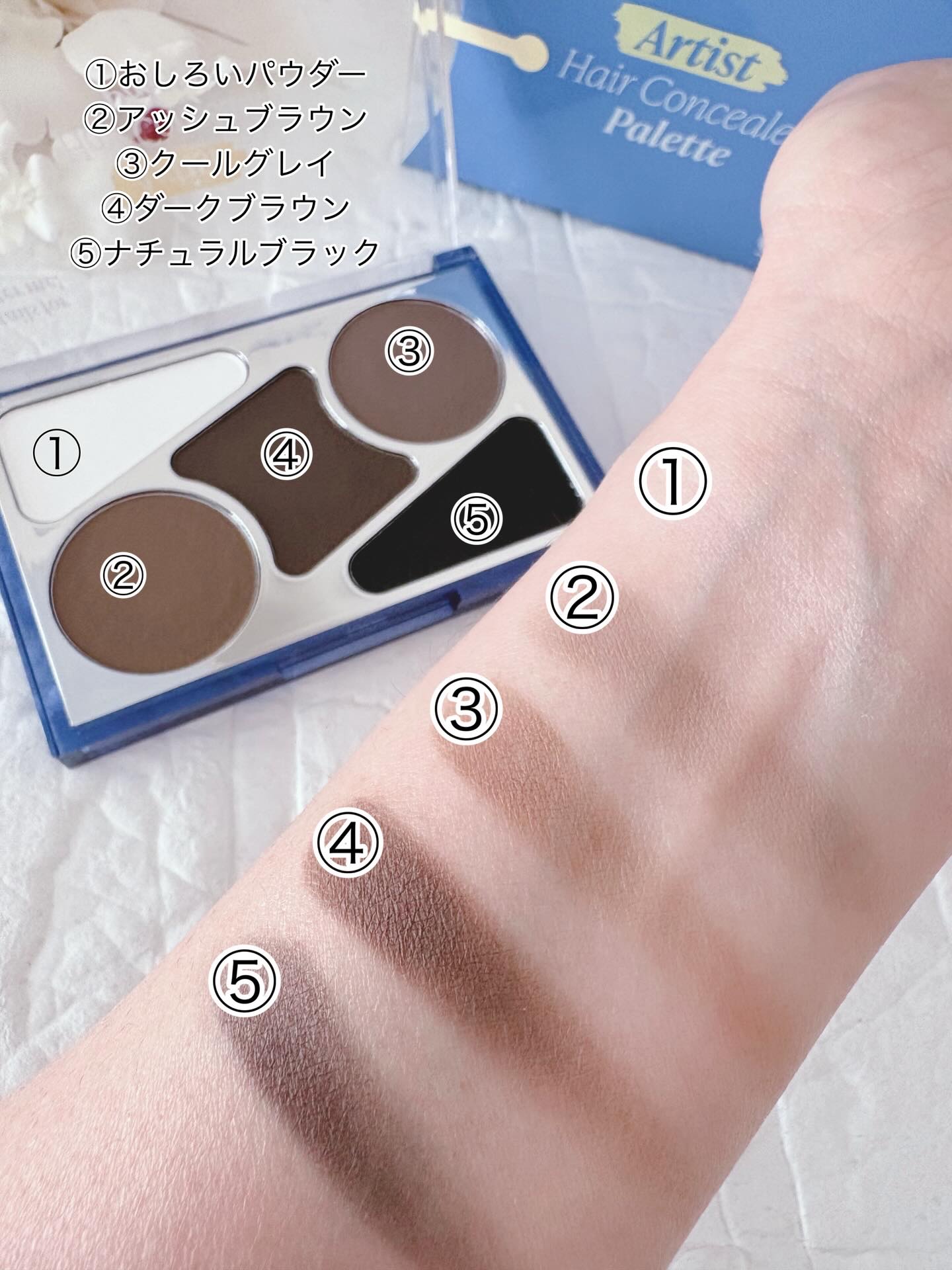 ヘアコンシーラーパレット&アーティスト デュアルブラシ/odiD/その他スタイリングを使ったクチコミ（3枚目）
