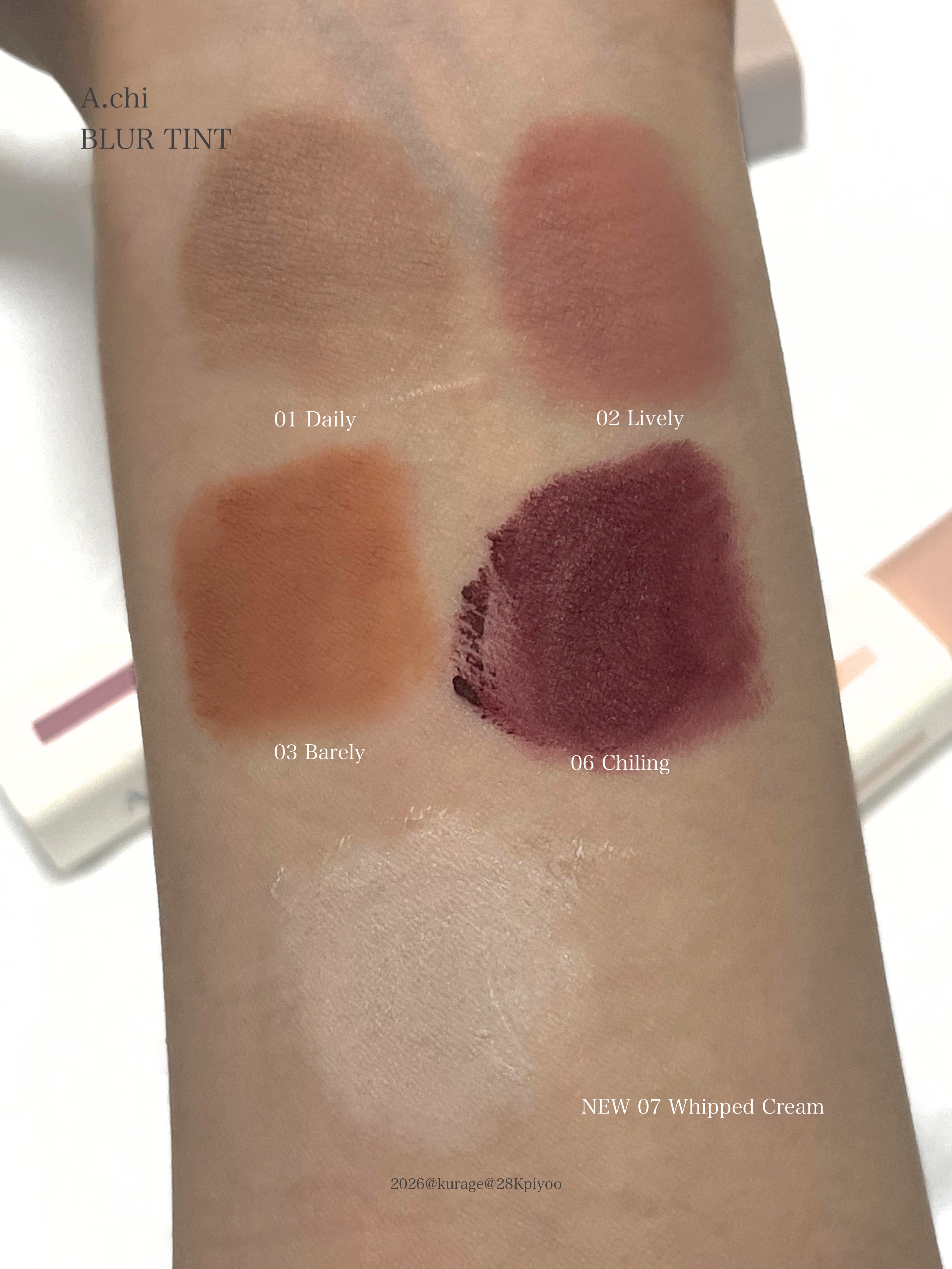 ブラーティント/A.chi/リップティントを使ったクチコミ（2枚目）
