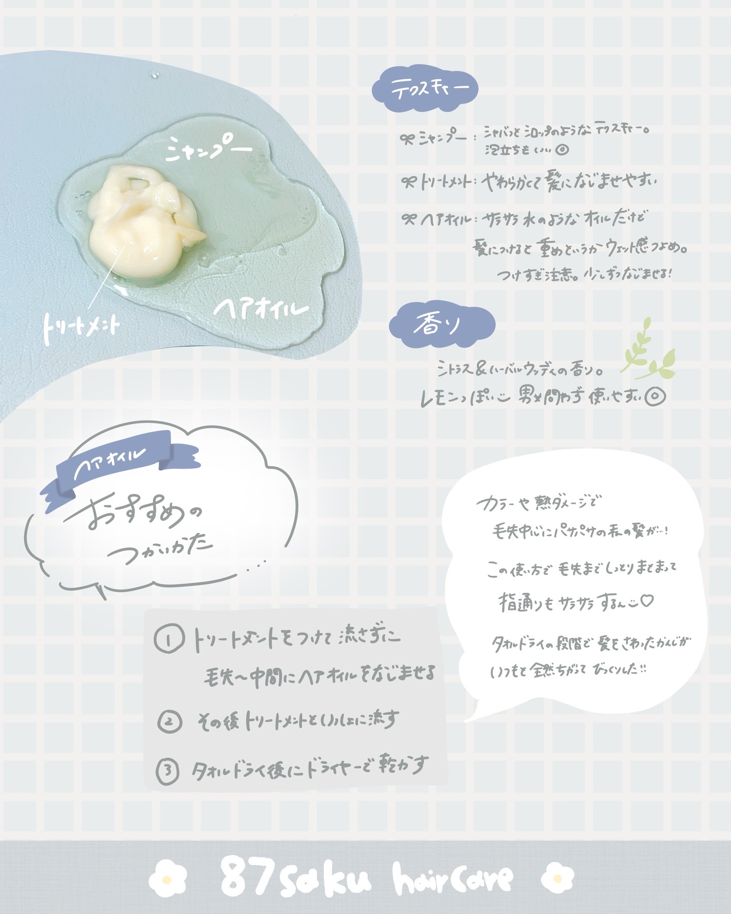 87saku ハナサク シルキーリペア シャンプー/トリートメント/87saku/市販シャンプーを使ったクチコミ（2枚目）