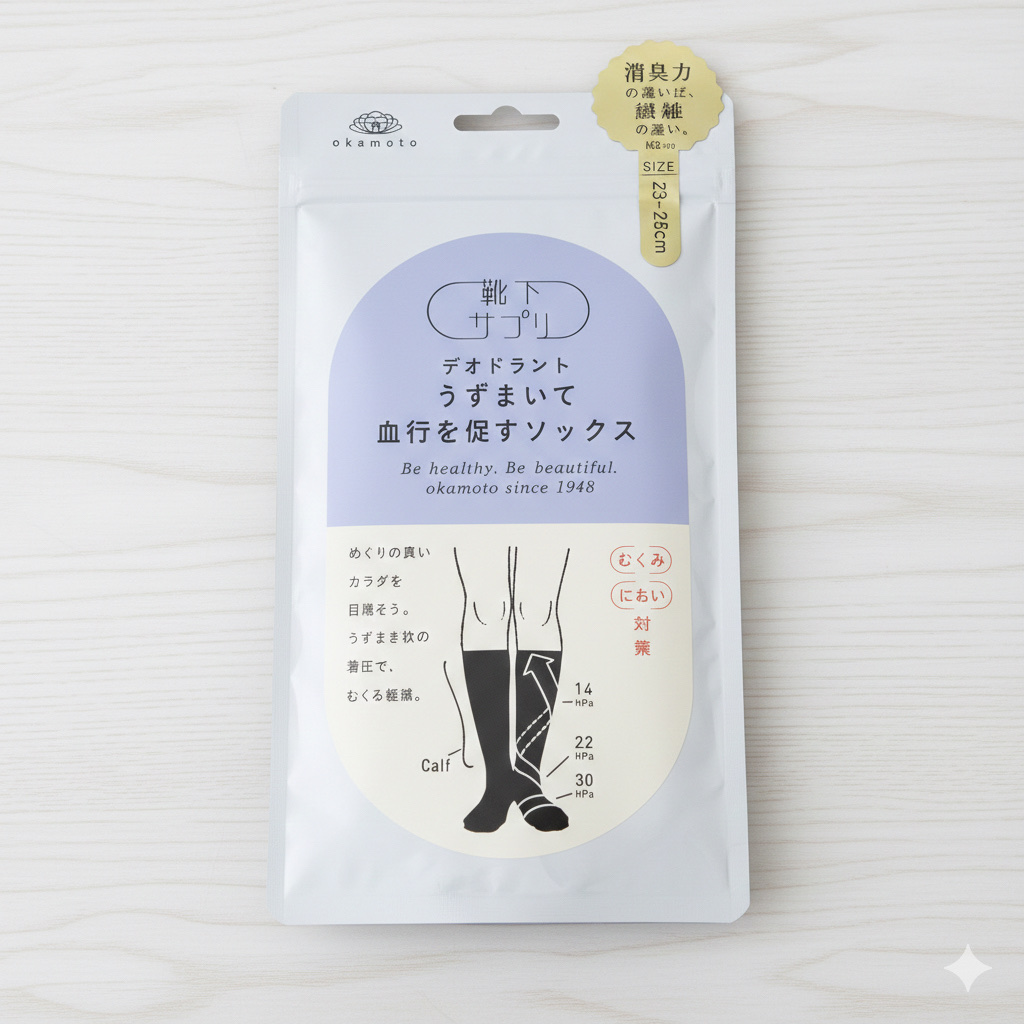 デオドラント うずまいて血行を促すソックス/靴下サプリ/着圧ソックス・レギンスを使ったクチコミ（1枚目）