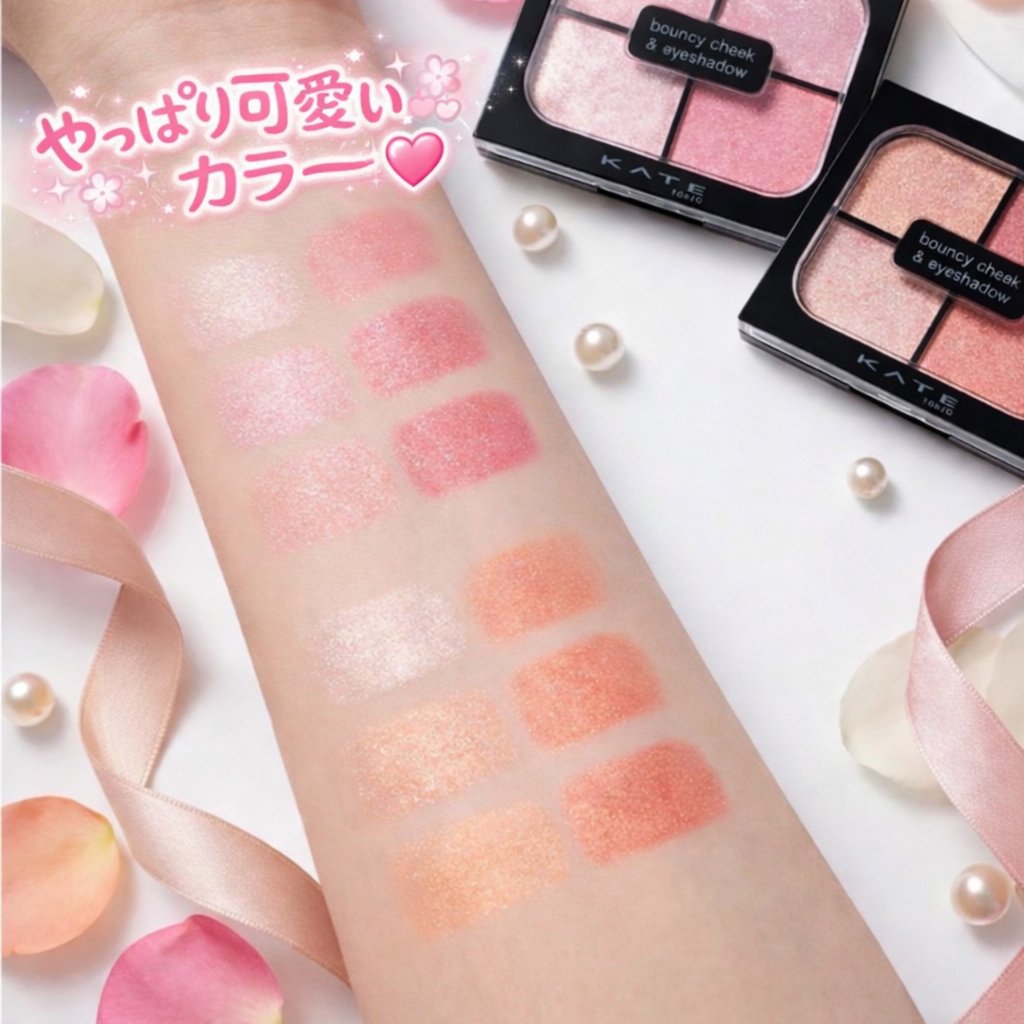 KATE
バウンシーチークシャドウ
OR-1パウダリーアプリコット
PK-2ピンクムース

全色買ってみたバウンシーチークシャドウですがOR-1とPK-2がお気に入り💓
肌馴染み良くてヘルシーなカラーだし、肌ト－ン関係なく使えるのがいいで