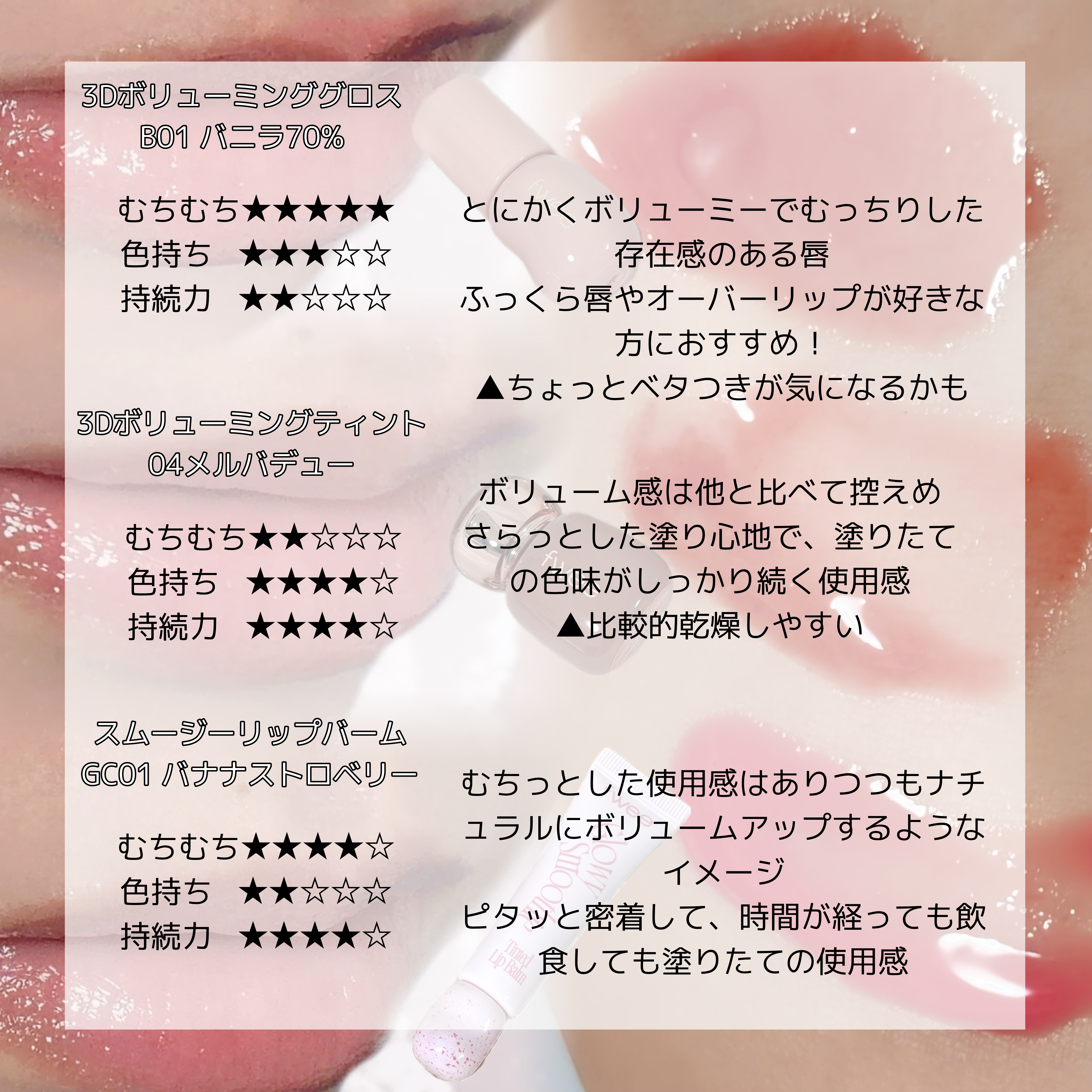 フィー 3Dボリューミングティント 04 メルバデュー/fwee/リップティントを使ったクチコミ（3枚目）