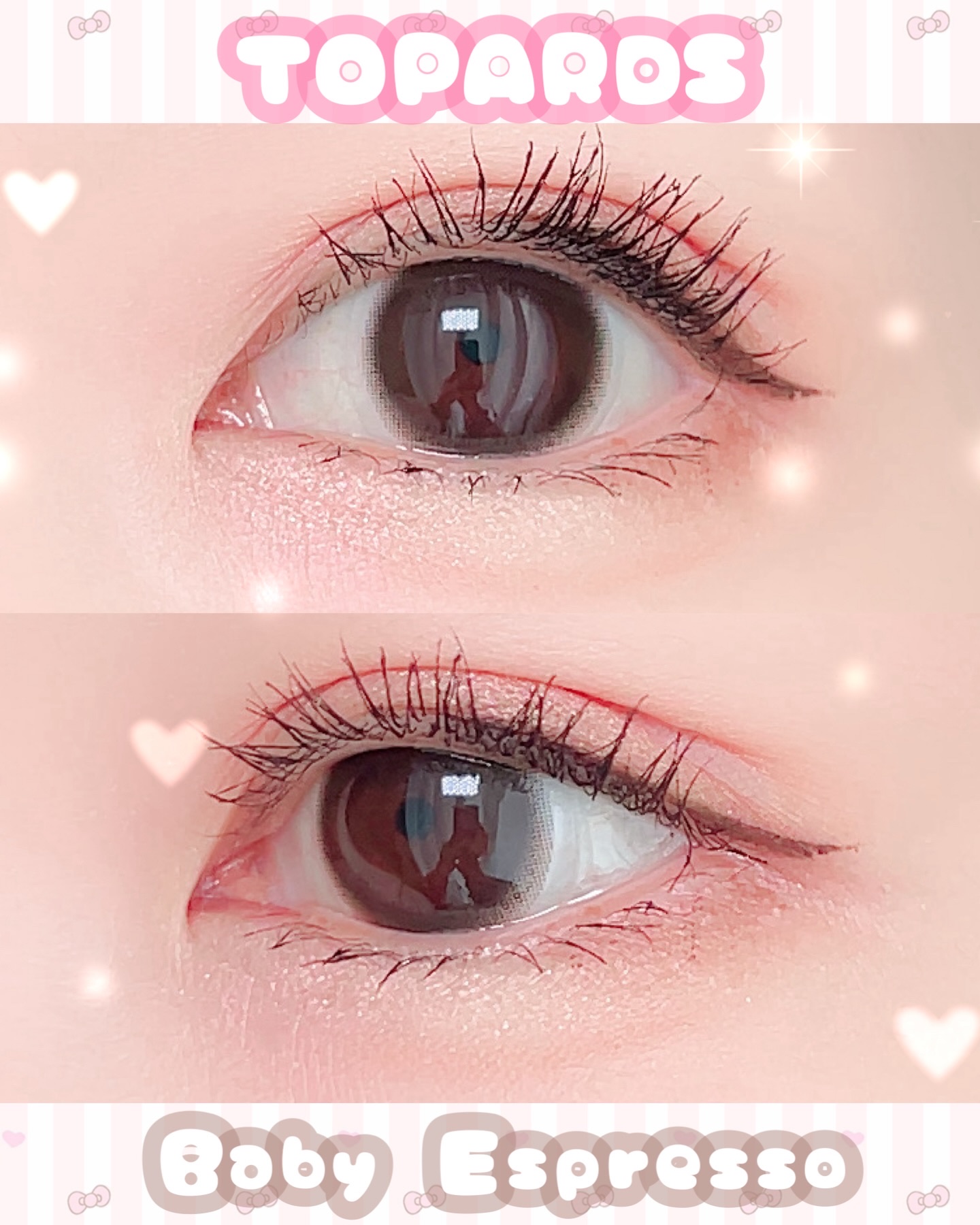 #えまのカラコンレポ 

TOPARDS ベイビーエスプレッソから
乱視用が発売したよー💞

┈┈┈┈┈┈┈┈┈┈

トパーズ
ベイビーエスプレッソ

┈┈┈┈┈┈┈┈┈┈

💎Spec💎

・DIA
 乱視⇢14.2mm  通常レン