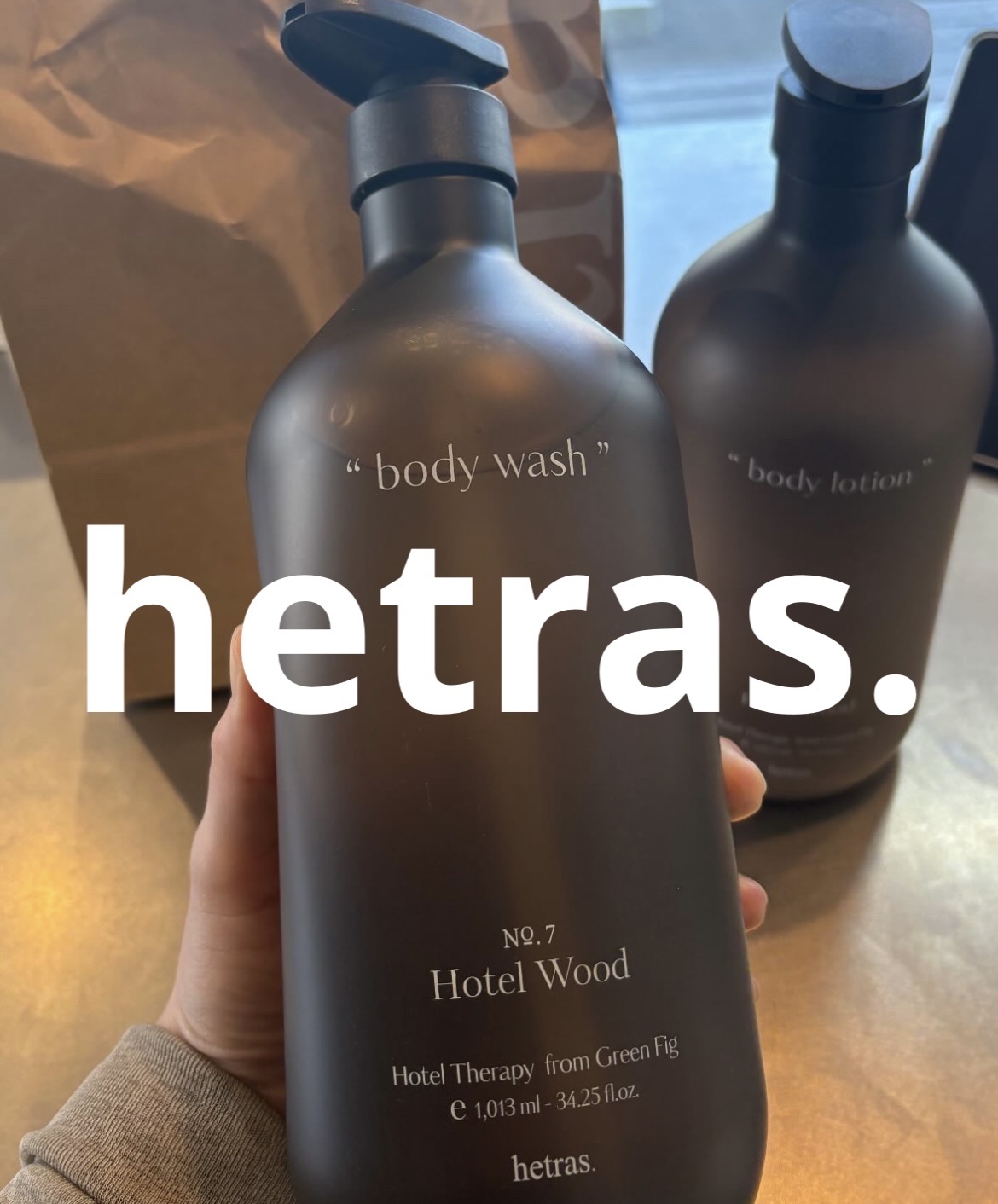 ホテルのアメニティみたいな
シンプルで洗練されたボトルに一目惚れ🛁🖤

hetras
NO.7 Hotel Wood ボディウォッシュ

置いてあるだけで
洗面所やバスルームが一気におしゃれ空間に…✨
マットなブラックボトルが本当に好み