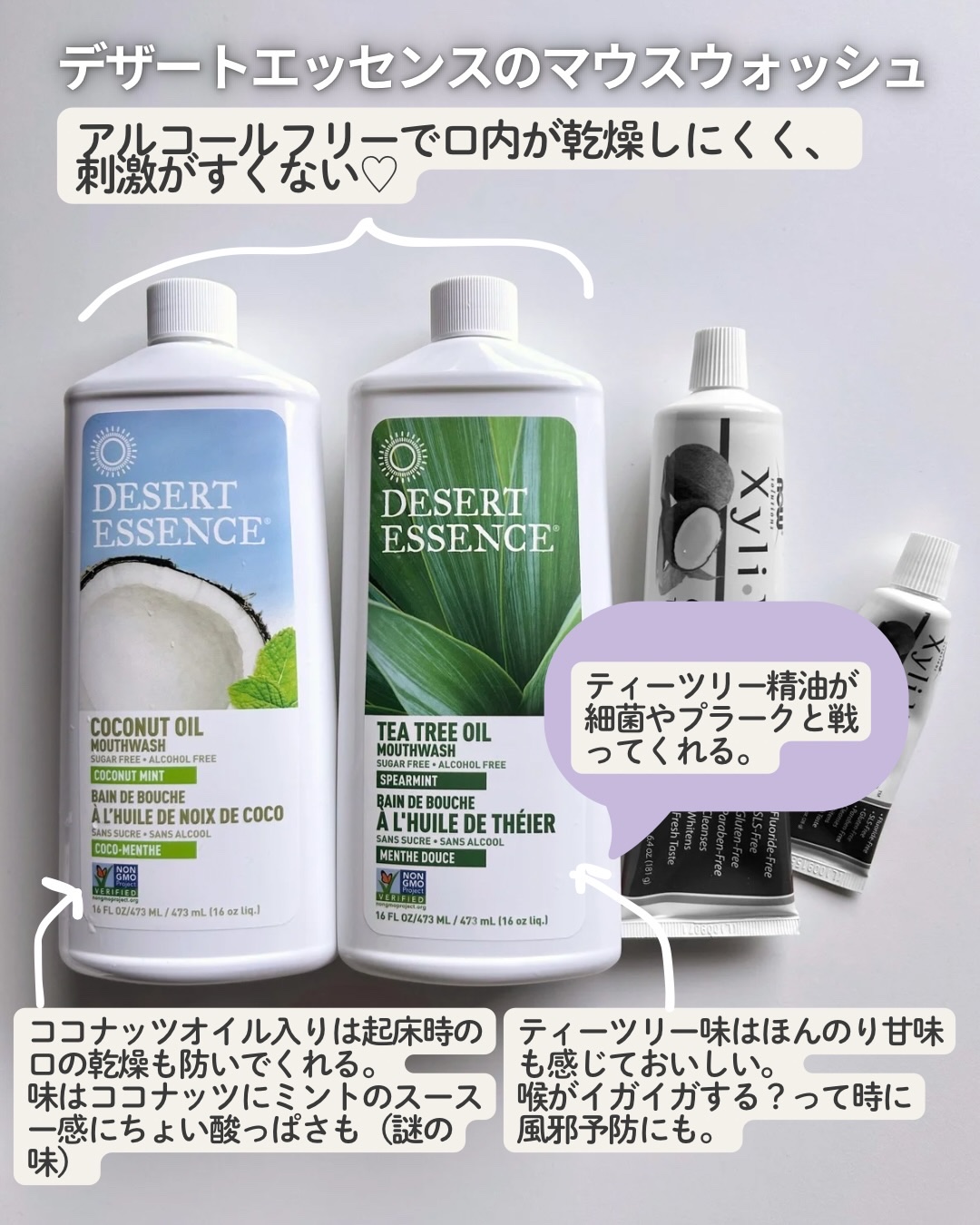 xyli white coconut oil toothpaste gel/Now Foods/歯磨き粉を使ったクチコミ（2枚目）