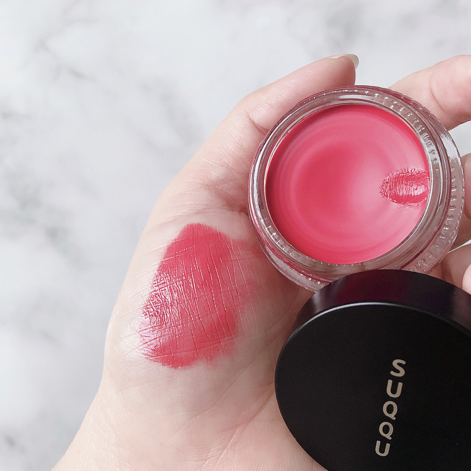 クリーム タッチ ブラッシュ & リップ S02 苺飴 -ICHIGOAME（限定色）/SUQQU/ジェル・クリームチークを使ったクチコミ（2枚目）