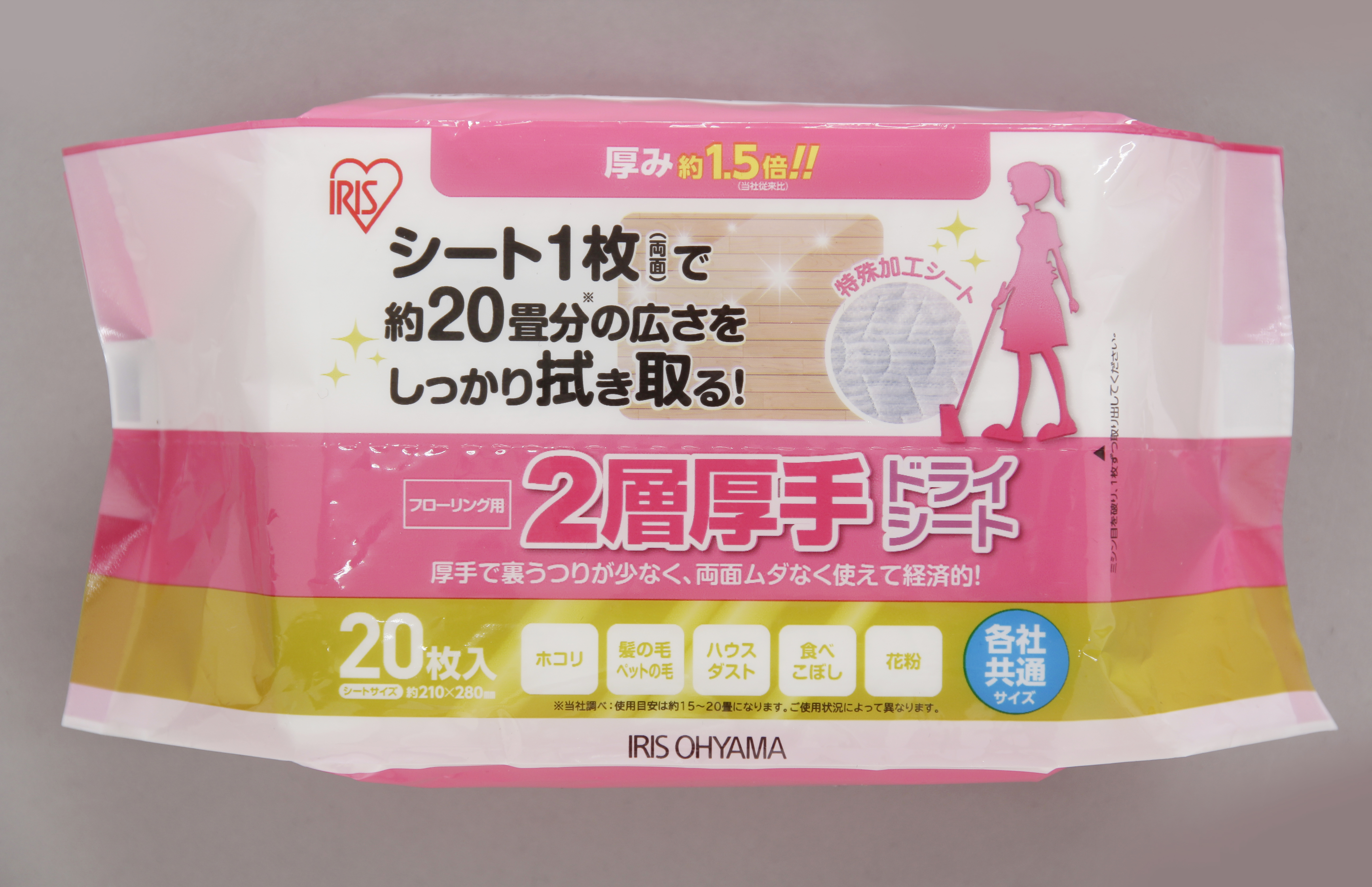 アイリスオーヤマ フローリング用2層厚手ドライシート