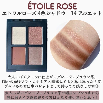 エトワルローズ 4色アイシャドウ/Étoile Rose/アイシャドウパレットを使ったクチコミ(5枚目)