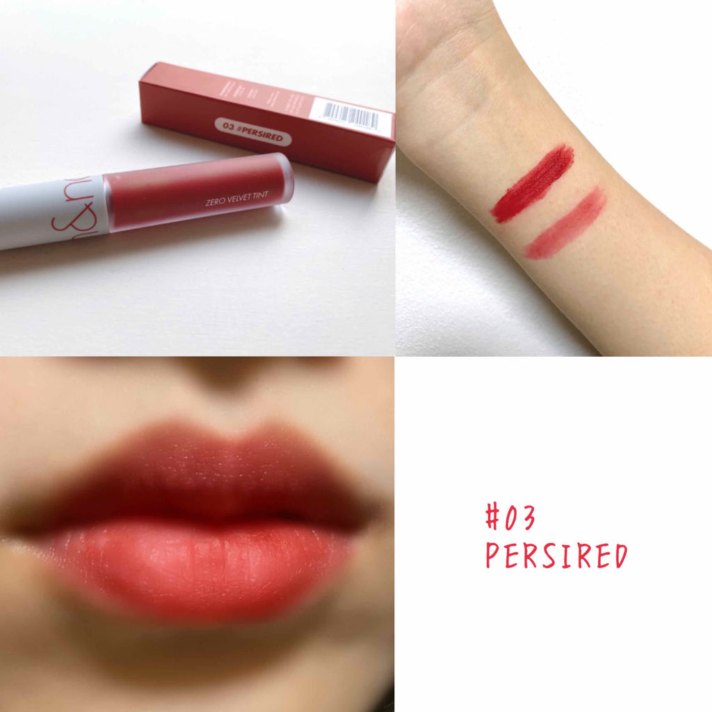 ゼロベルベットティント 03  ペルシレッド(PERSIRED)/rom&nd/リップティントを使ったクチコミ（2枚目）