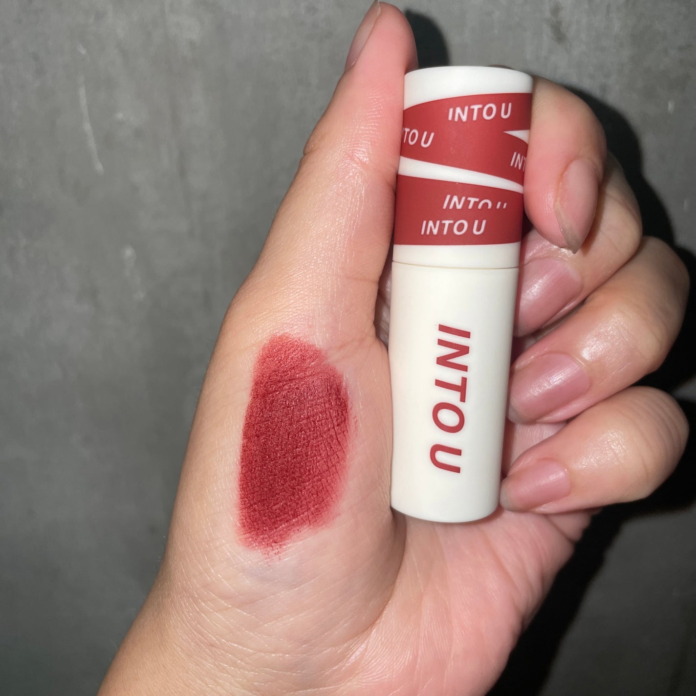 スーパーマットリップ&チークマッド/INTO U/口紅を使ったクチコミ(1枚目)