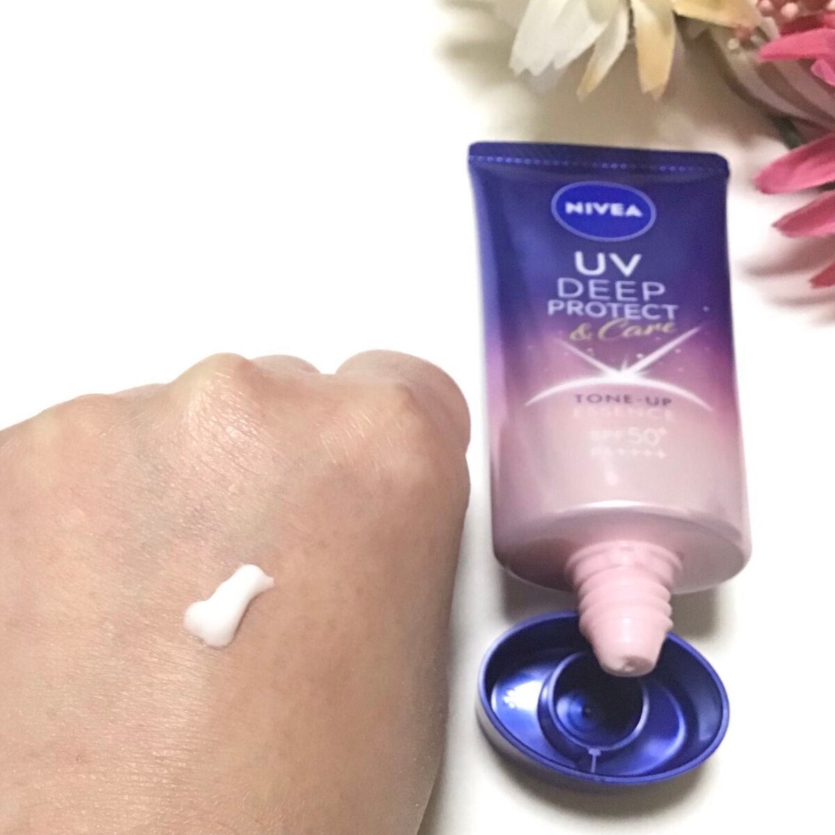 ニベアUV ディープ プロテクト&ケア トーンアップ エッセンス/ニベア/日焼け止めローションを使ったクチコミ(4枚目)
