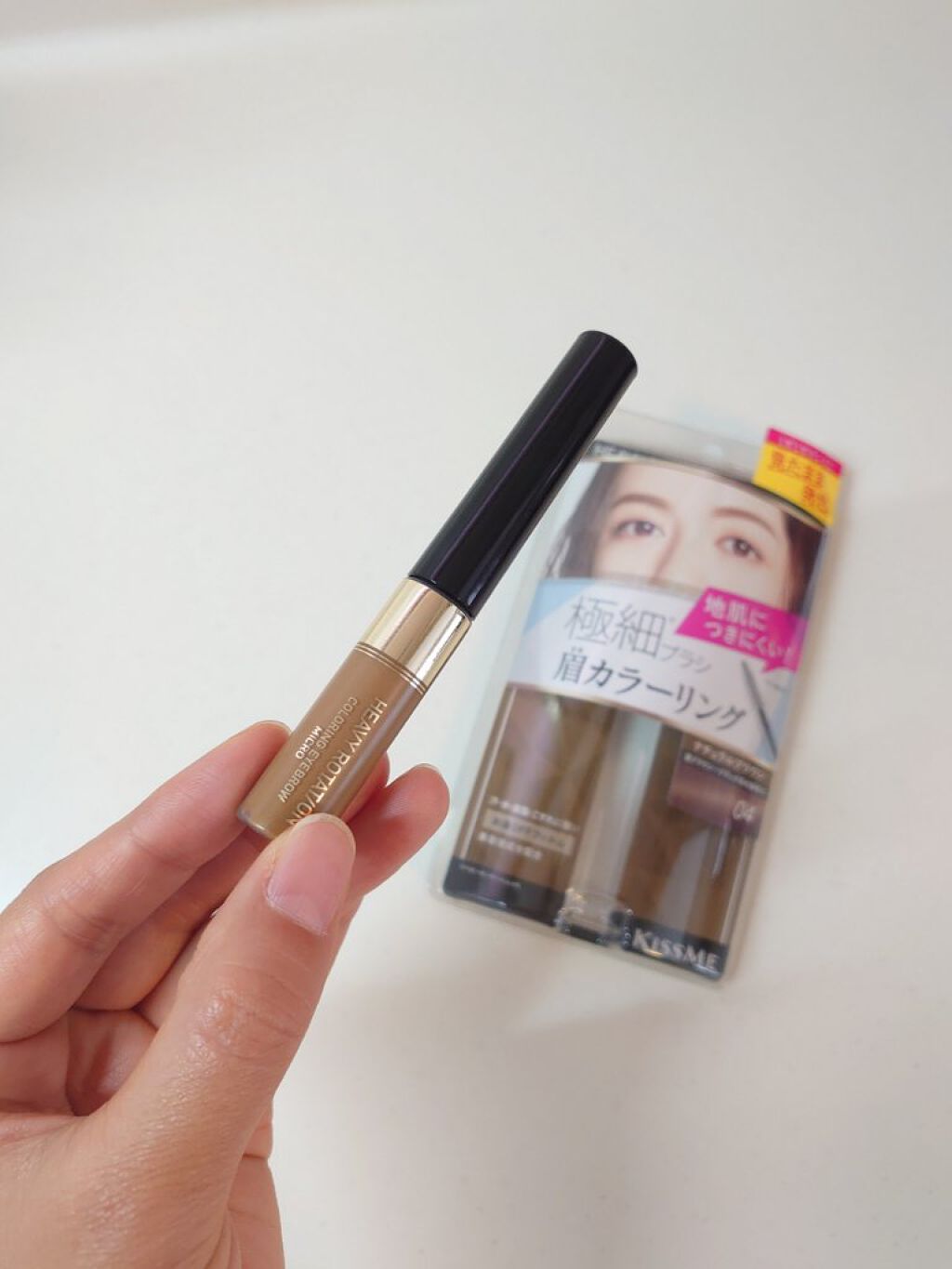 カラーリングアイブロウ マイクロ 04 ナチュラルブラウン/ヘビーローテーション/眉マスカラを使ったクチコミ（3枚目）