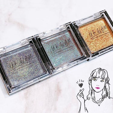 UR GLAM　POWDER EYESHADOW オーロラパープル/U R GLAM/シングルアイシャドウを使ったクチコミ（3枚目）