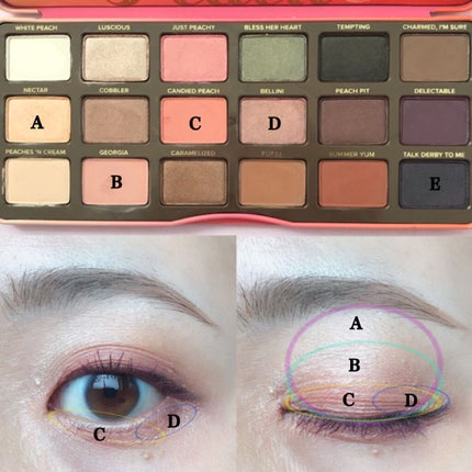 スイートピーチ アイシャドウ パレット/Too Faced/アイシャドウパレットを使ったクチコミ(4枚目)