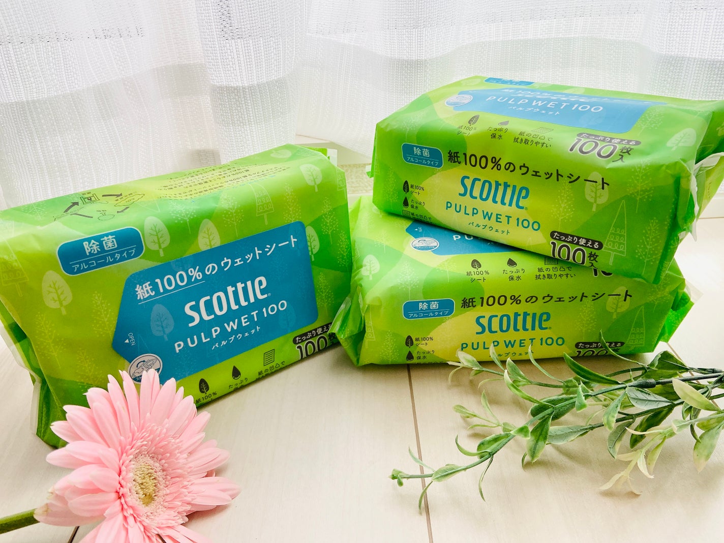 スコッティ ウェットティシュー 除菌アルコールタイプ PULP WET 100/スコッティ/ティッシュを使ったクチコミ(2枚目)