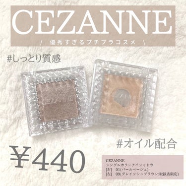 シングルカラーアイシャドウ/CEZANNE/パウダーアイシャドウを使ったクチコミ（1枚目）