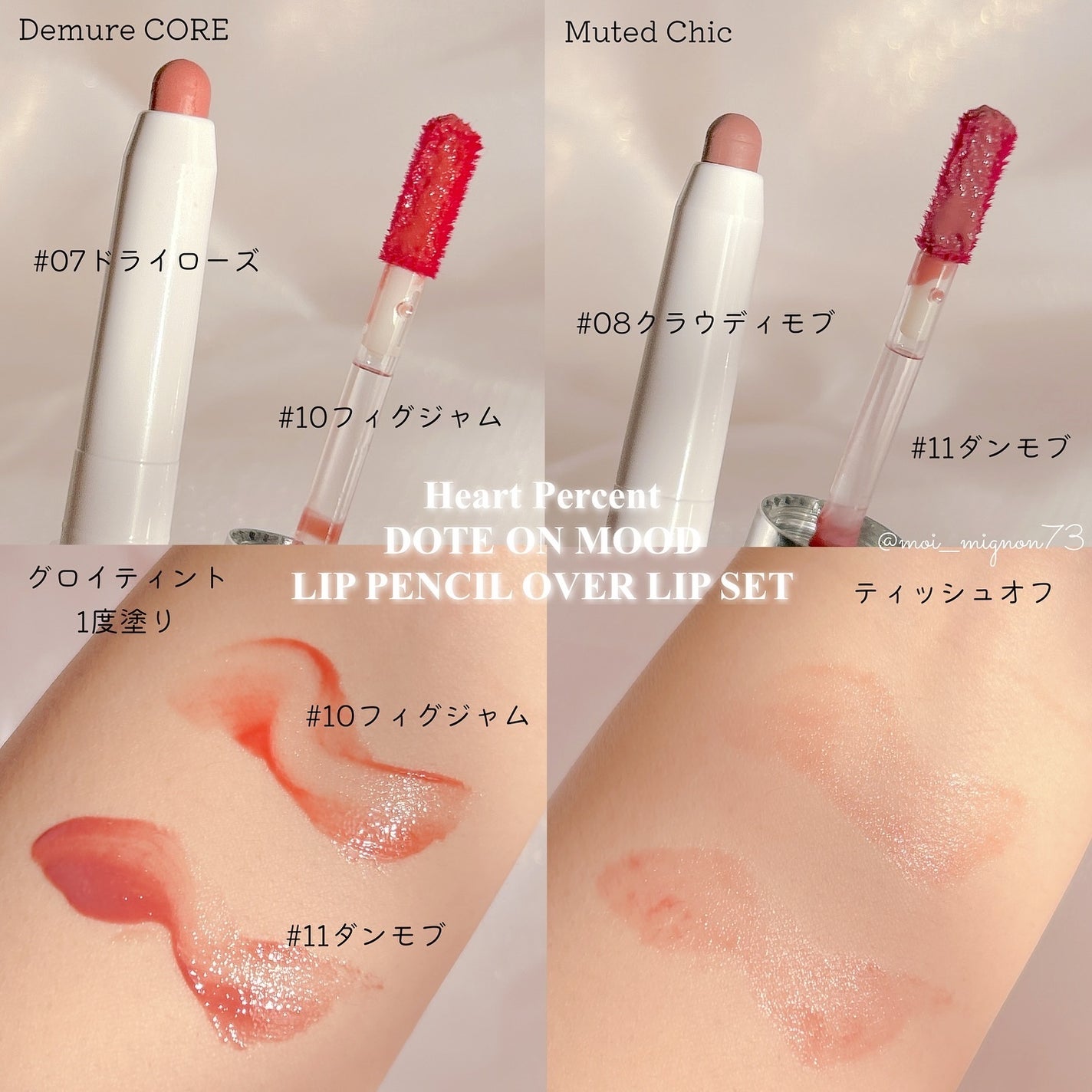 リップペンシル+グロイティントミニ企画セット/Heart Percent/リップティントを使ったクチコミ(3枚目)