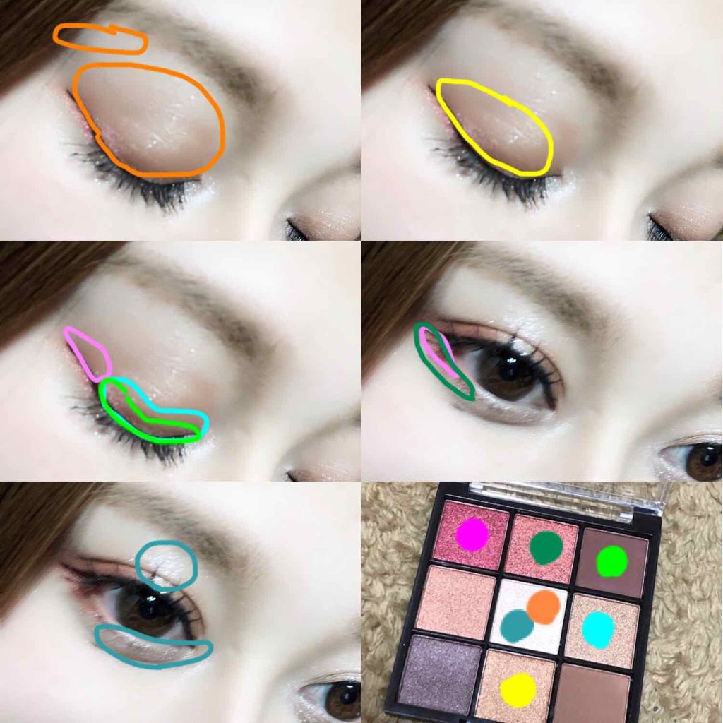 UR GLAM BLOOMING EYE COLOR PALETTE/U R GLAM/アイシャドウパレットを使ったクチコミ(4枚目)