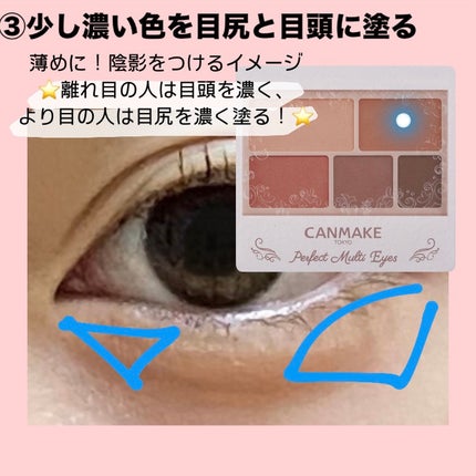 パーフェクトマルチアイズ/キャンメイク/アイシャドウパレットを使ったクチコミ(6枚目)