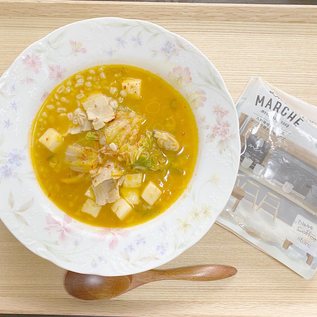 もち麦スープ/ラコックマルシェ/低糖質食品を使ったクチコミ（3枚目）