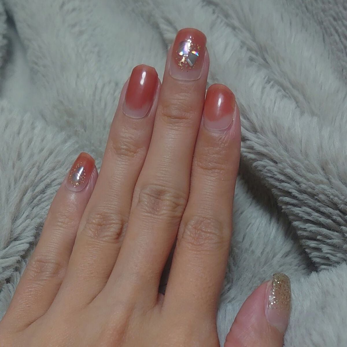 セミキュアジェルネイル(ハンド)/ohora/ネイルシールを使ったクチコミ(2枚目)