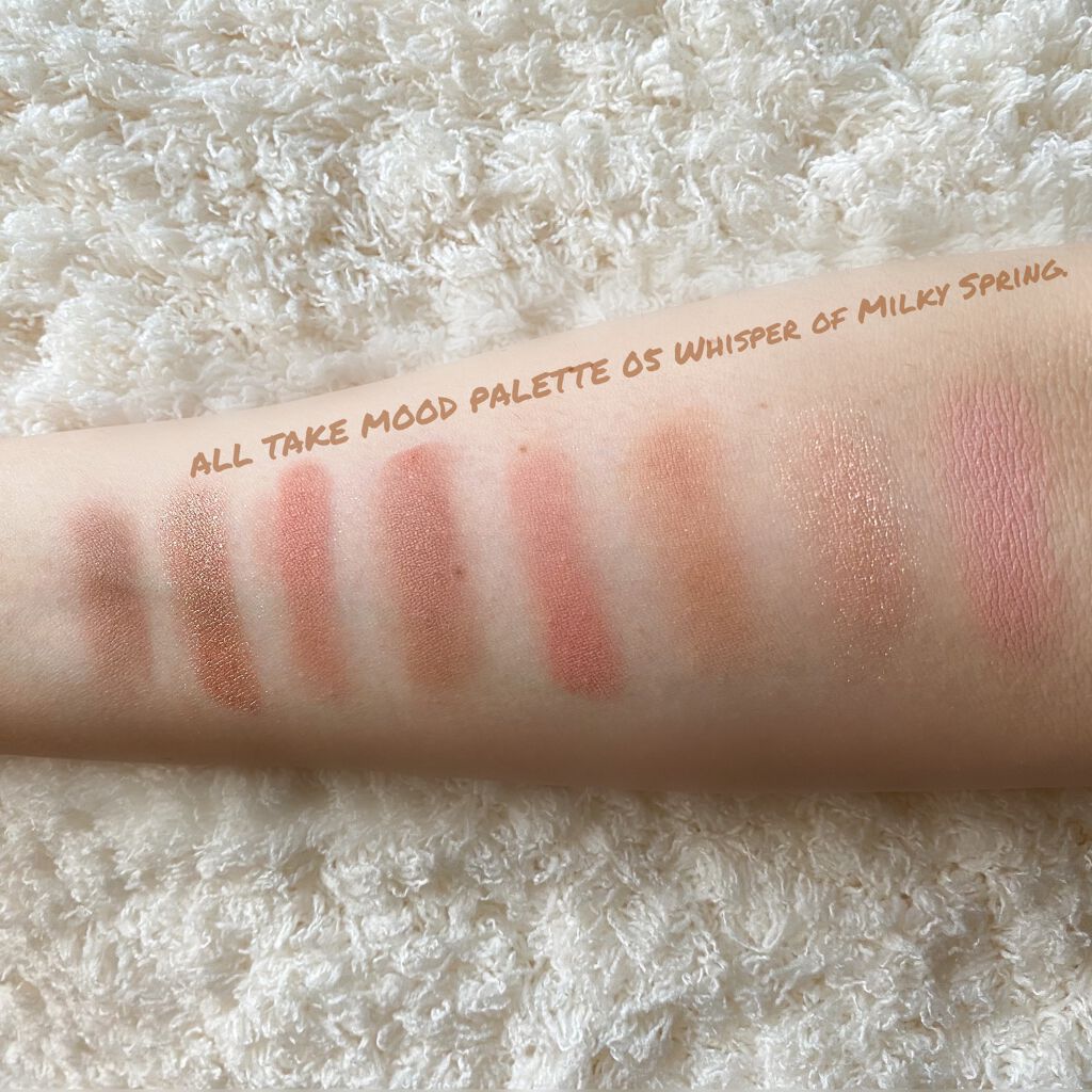 オール テイク ムード パレット(24AD) 【旧】05 WHISPER OF MILKY SPRING/PERIPERA/アイシャドウパレットを使ったクチコミ（3枚目）