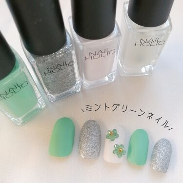 ネイルホリック ネイルホリックの口コミ ミントグリーンフラワーネイル Al By Satsuki Lips